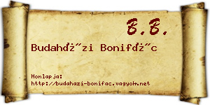 Budaházi Bonifác névjegykártya